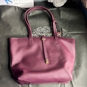 Vince Camuto Burgundy Leather Shoulder Bag